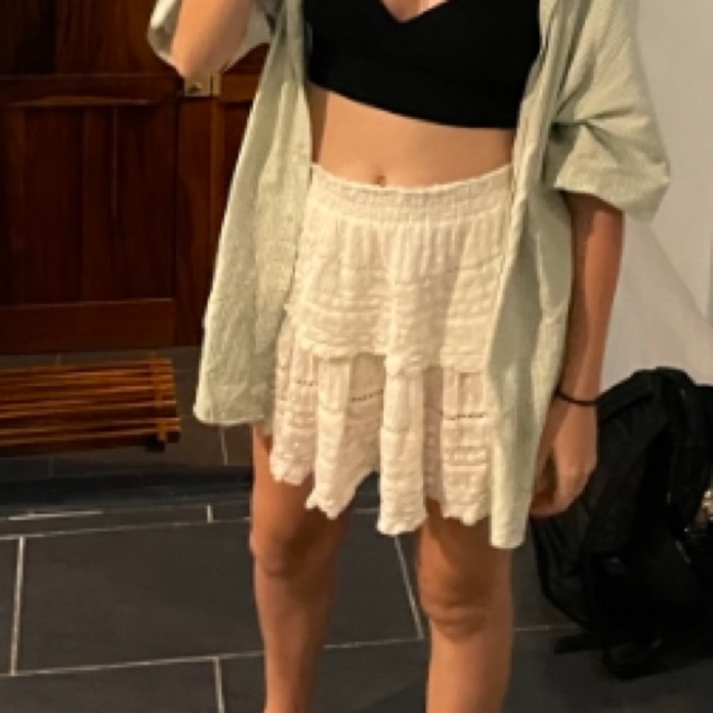 White LoveShackFancy Mini Skirt
